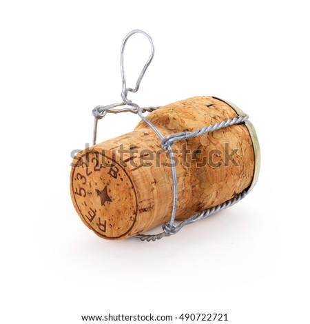  Champagne cork, contains clipping path.