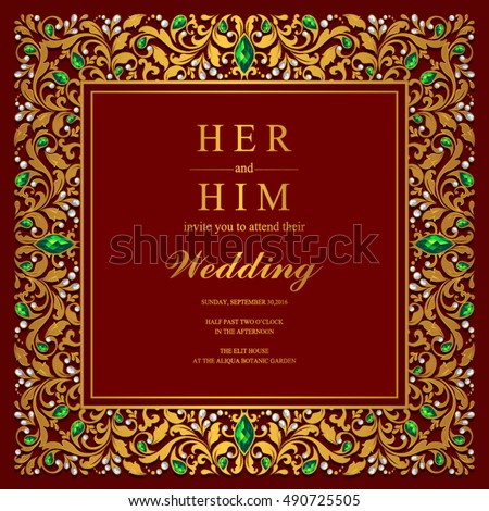 Wedding invitation or card with abstract background.