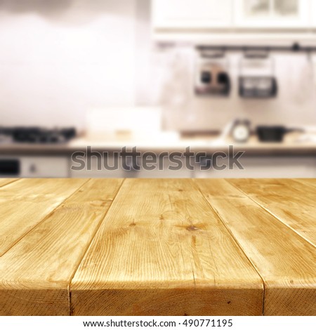 kitchen background and free space on table 