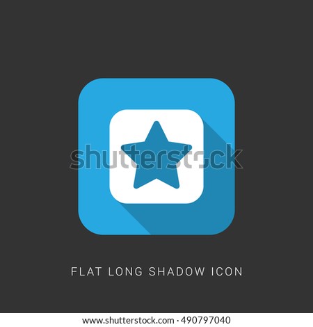 Star Rating Flat blue long shadow Icon / Logo Design