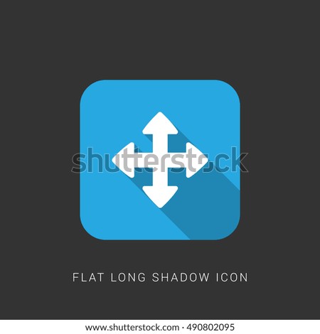 Resize Flat blue long shadow Icon / Logo Design