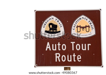 Auto tour route sign for both the Oregon and California National Historic Trails