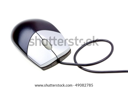 Close-up computer mouse isolated on white background
