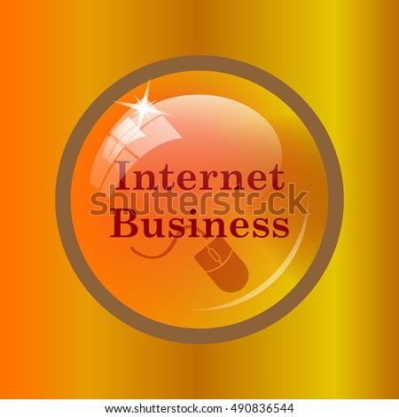 Internet business icon. Internet button on colored background. 
