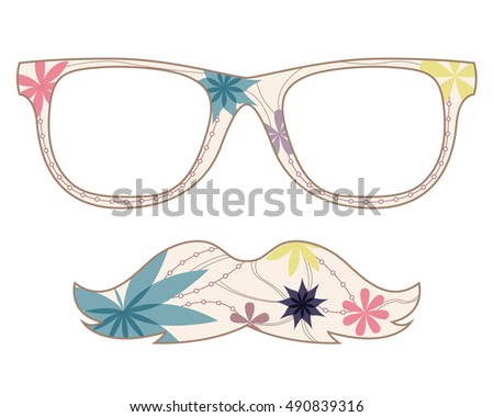 vintage glasses and mustache rasterized copy