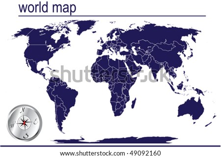 Detailed world map with country borders