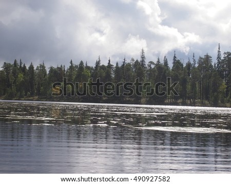 Beautiful lake and river landscapes from the journey on kayak through the lakes and rivers of Karelia
