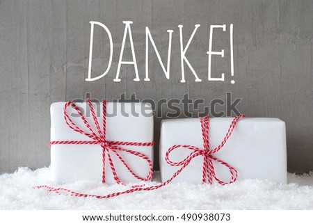 Two Gifts With Snow, Danke Means Thank You