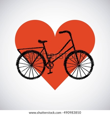 love my bicycle lifestyle concept icon vector illustration design