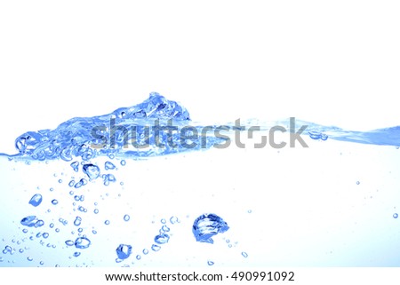 Water wave isolated on white background.Clear water waves