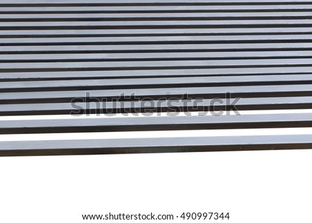 Close-up steel roof on white background