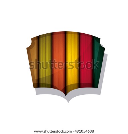 Wood and striped multicolored frame icon. Texture material banner and decoration theme. Isolated design. Vector illustration