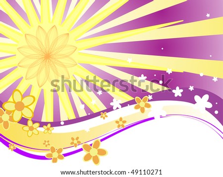  floral sunshine background - vector