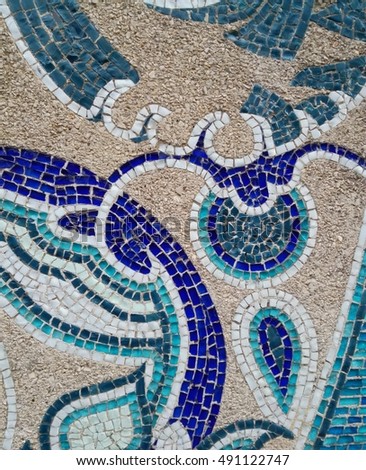 mosaic in blue