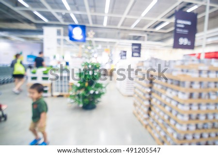 Home mart store blur background with people