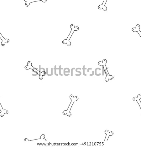 Halloween seamless pattern with white bone. Beautiful vector background for decoration halloween designs. Cute minimalistic art elements on white backdrop.