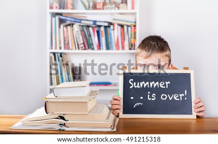 Summer is over! - drawn on a blackboard