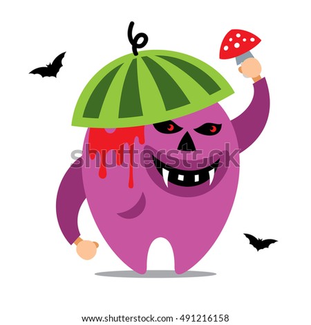 Halloween Monster. Vector Cartoon Illustration.