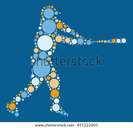 baseball shape vector design by color point