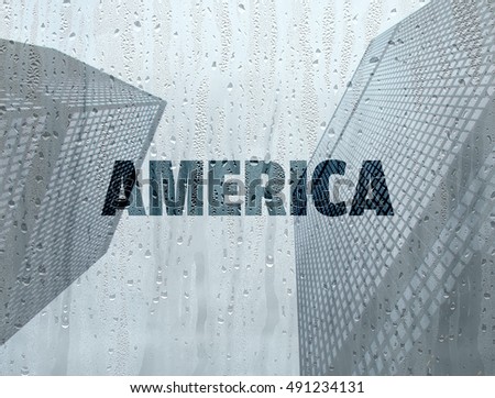 America written on a foggy window
