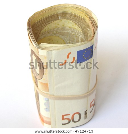 Euro banknotes money isolated over white background