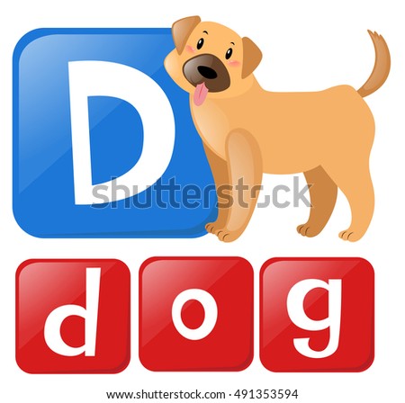 Letter D is for dog illustration