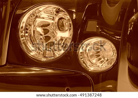 automobile lamp, closeup of photo