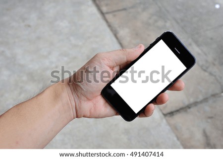 smart phone on hand