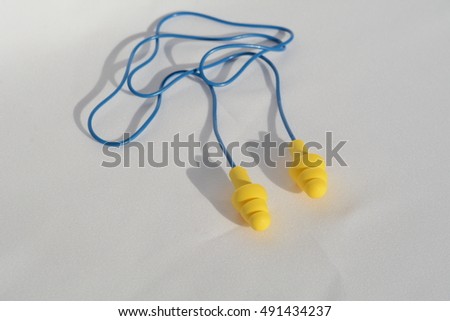 earplugs on a white background. ear plugs for hearing protection