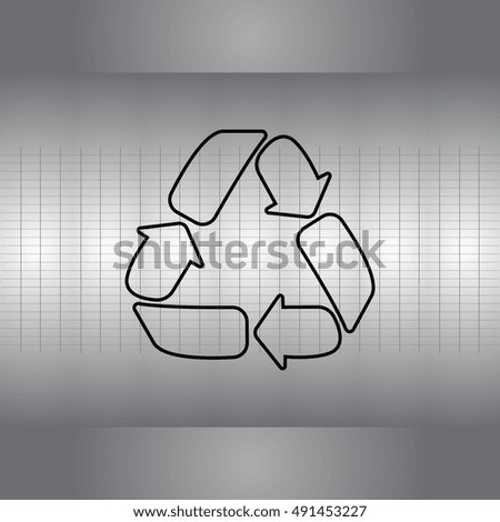 Recycle sign isolated, line icon