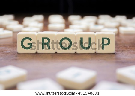 GROUP word on square concept