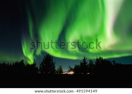 Northern lights, Aurora dance in Iceland
