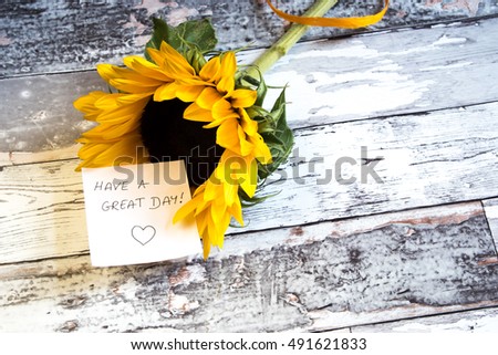 sunflower with have a great day card