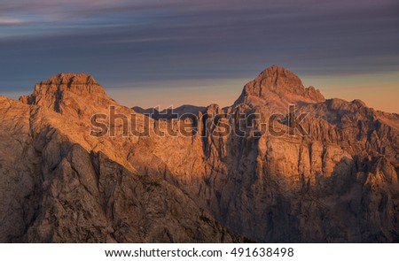Majestic view of the mountains at sunset