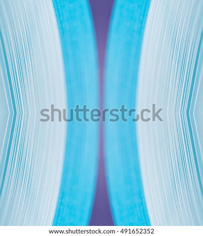 Design concept. Ready solutions interior design. Blue paper ribbon arranged like a fractal. Macro lens closeup shot 1:1