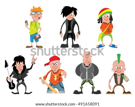 Cartoon characters youth subcultures 