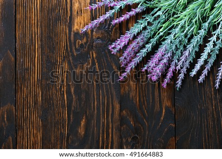 lavender on wooden table