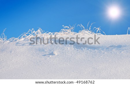 snow mountain and blue sky