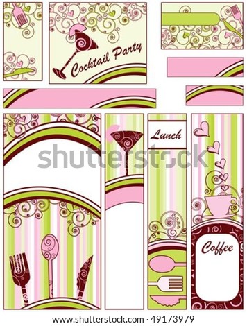 Food and Drink Banners in Sizes; 88 x 31, 468 x 60, 234 x 60, 120 x 240, 120 x 600, 160 x 600, 300 x 600, 252 x 144 and 300 x 250