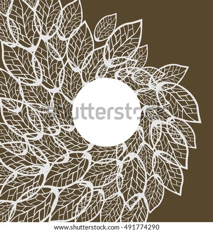 decorative template texture with leaves,stylized pattern,greeting card