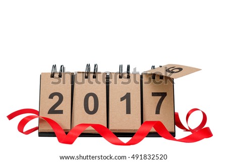 New Year 2017 is coming concept. Happy New Year 2017 replace 2016 concept isolated on white background with copy space for your text. This picture have clipping path for easy to use.