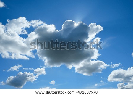 blue sky with cloud on day time for background backdrop usage