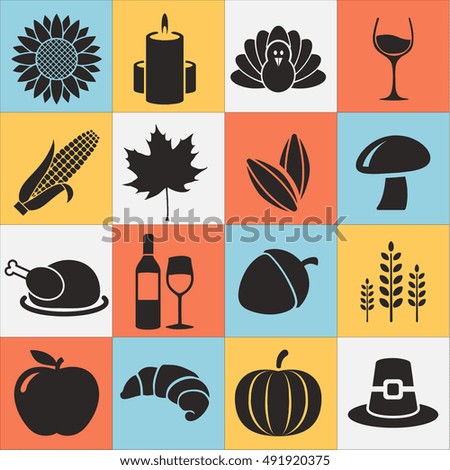 Collection of Thanksgiving day icons