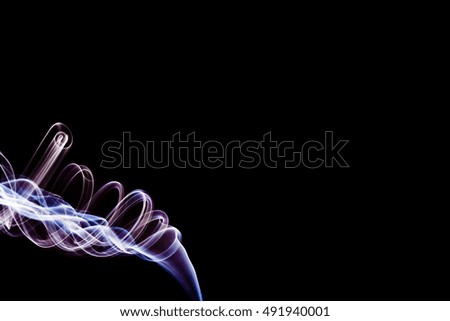 Abstract light smoke on a dark background.smoke on black background