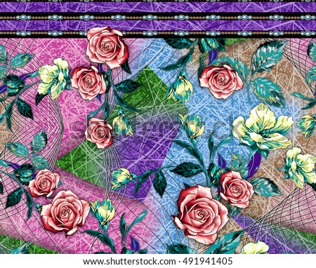 Beautiful Colorful Background Design With Flower
