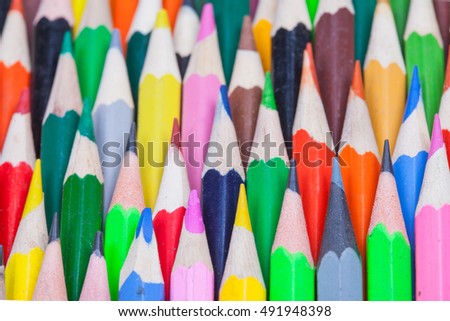 many colored pencils background