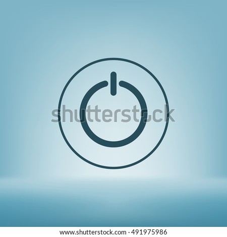 Power switch icon. Flat design vector style.