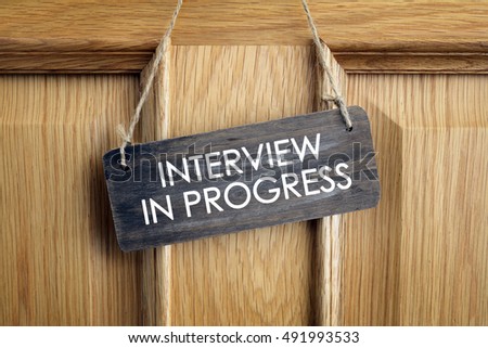 Interview room door concept for recruitment or medical checkup with a consultant