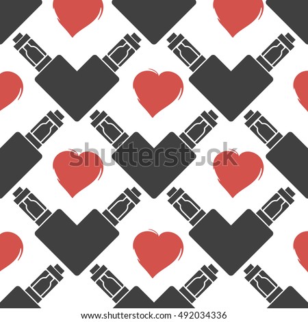 Vector pattern of the electronic cigarette in shape of heart