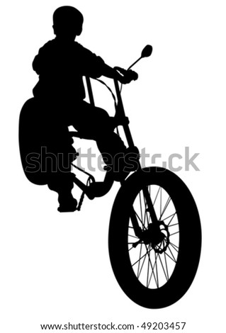 Vector image of cyclists on vacation. Silhouettes on white background